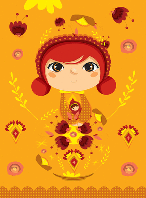 Fête de l'automne avec la petite poupée